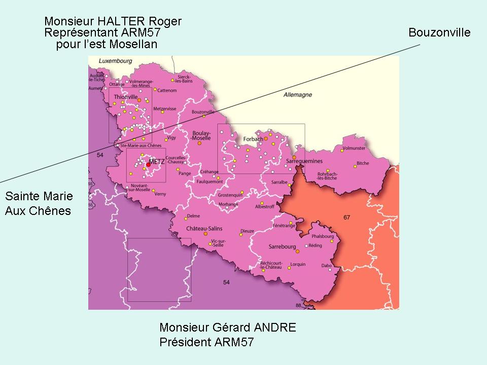 Carte de la Moselle avec ses représentants